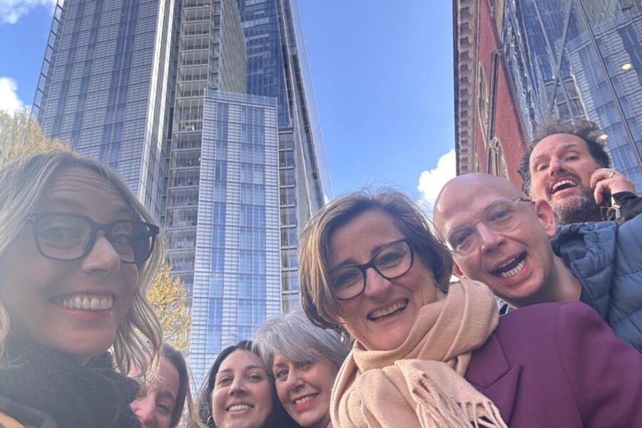 A photo of the Core Team at MSB smiling for a selfie on an away day in London in March 2026.